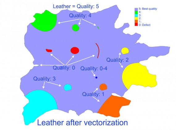 PhotoTrace vectorization of leather with quality zone overview