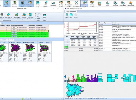 Automatic server nesting - MRP - Cutting Room Management - MiriSys Software