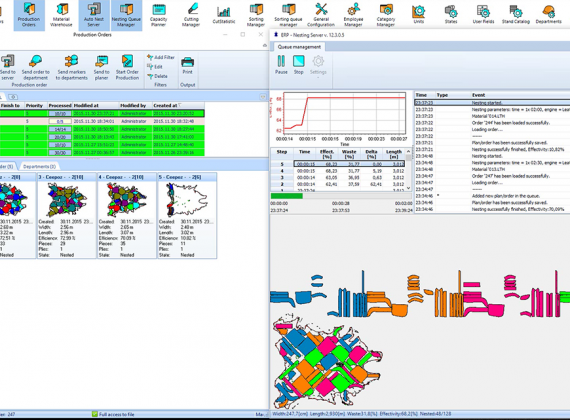 Automatic server nesting - MRP - Cutting Room Management - MiriSys Software