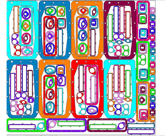 Automatic nesting gaskets