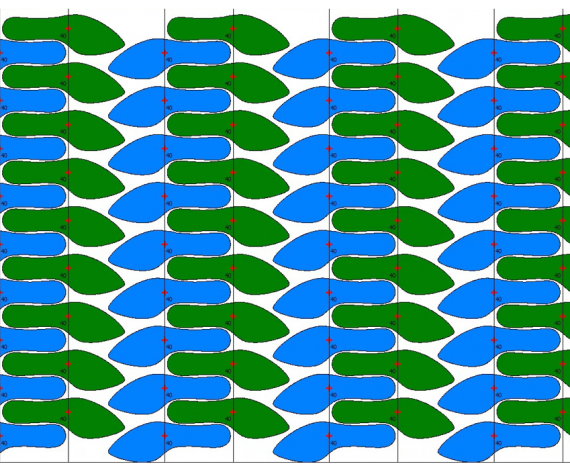 Automatic nesting insole on stripes